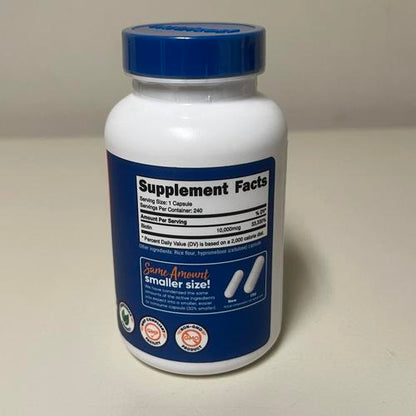Nutricost Biotin (Vitamin B7) Supplement 10 000mcg (10mg)  240 Capsules EXP 11/25
