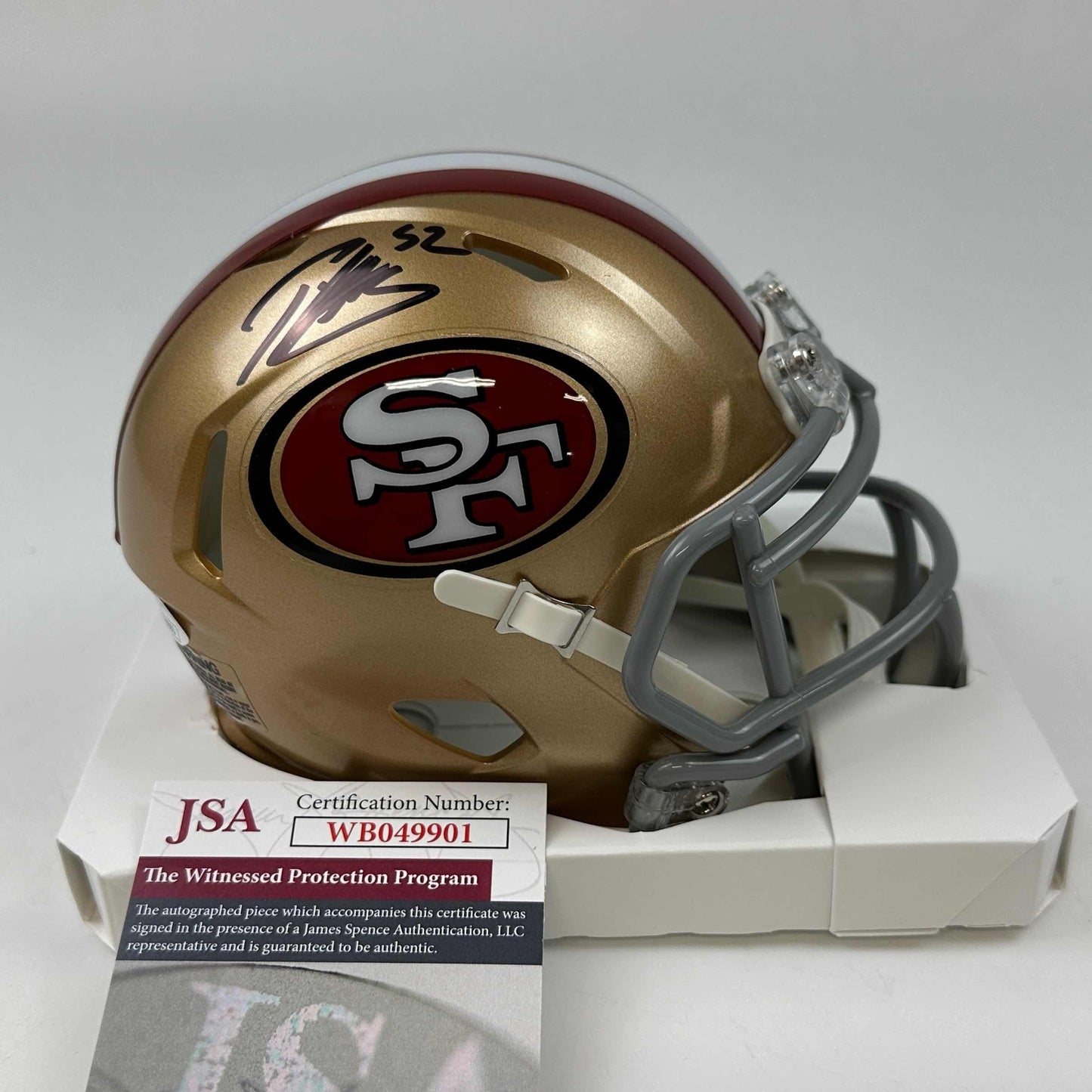 Autographed/Signed Patrick Willis San Francisco 49ers Football Mini Helmet JSA COA