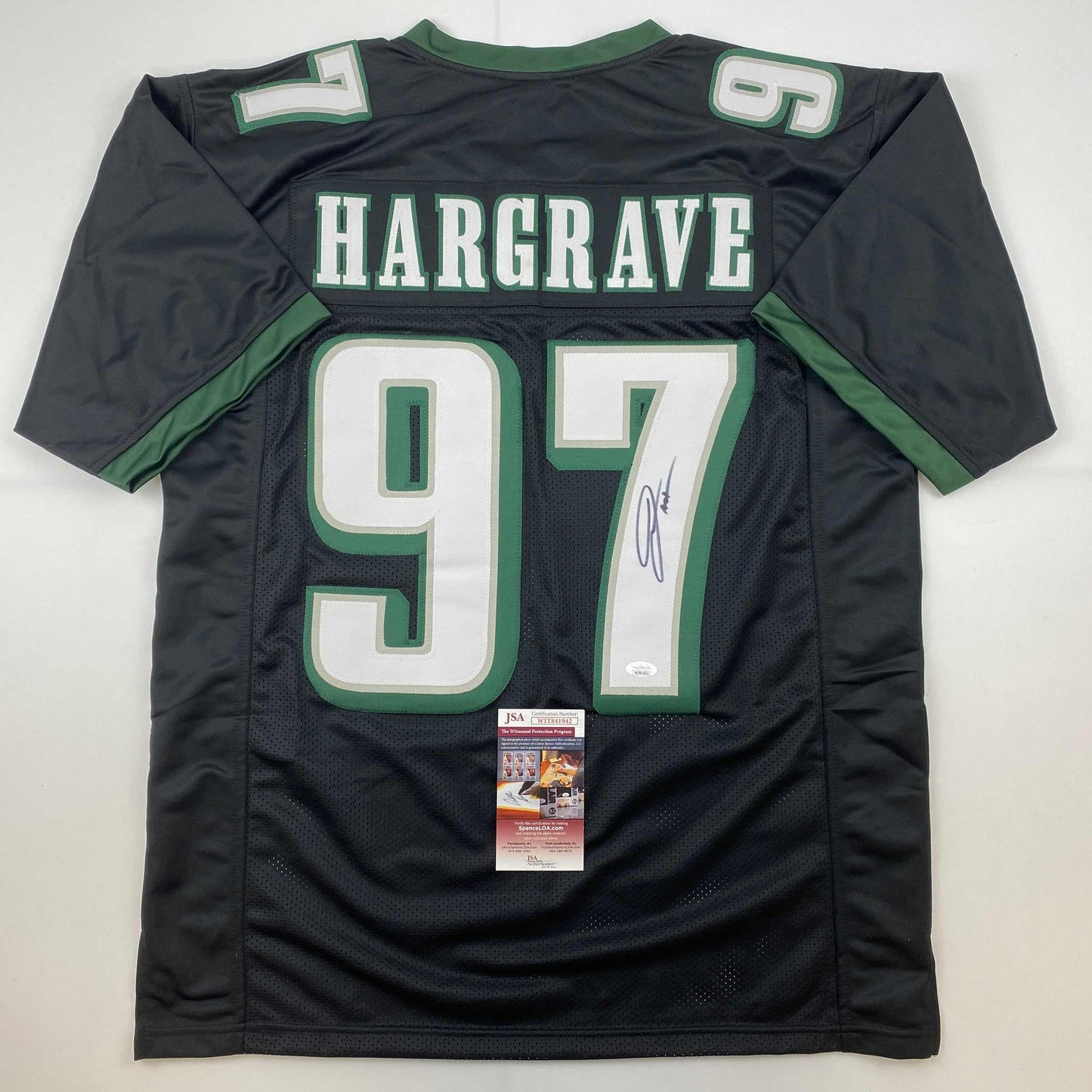 Autographed/Signed Javon Hargrave Philadelphia Black Football Jersey JSA COA
