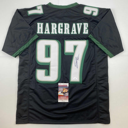 Autographed/Signed Javon Hargrave Philadelphia Black Football Jersey JSA COA