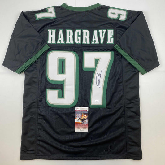 Autographed/Signed Javon Hargrave Philadelphia Black Football Jersey JSA COA