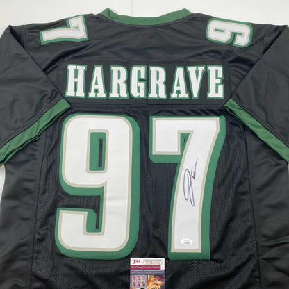 Autographed/Signed Javon Hargrave Philadelphia Black Football Jersey JSA COA