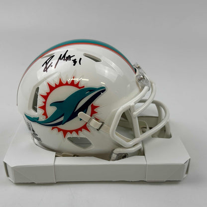 Autographed/Signed Raheem Mostert Miami Dolphins Mini Football Helmet Beckett BAS COA