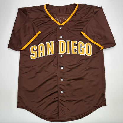 Autographed/Signed Luis Arraez San Diego Brown Baseball Jersey Beckett BAS COA