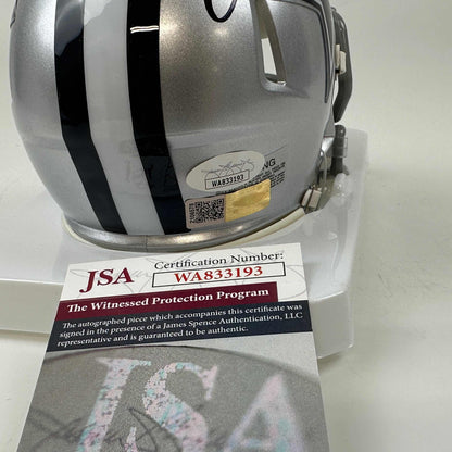 Autographed/Signed Daron Bland Dallas Cowboys Mini Football Helmet JSA COA