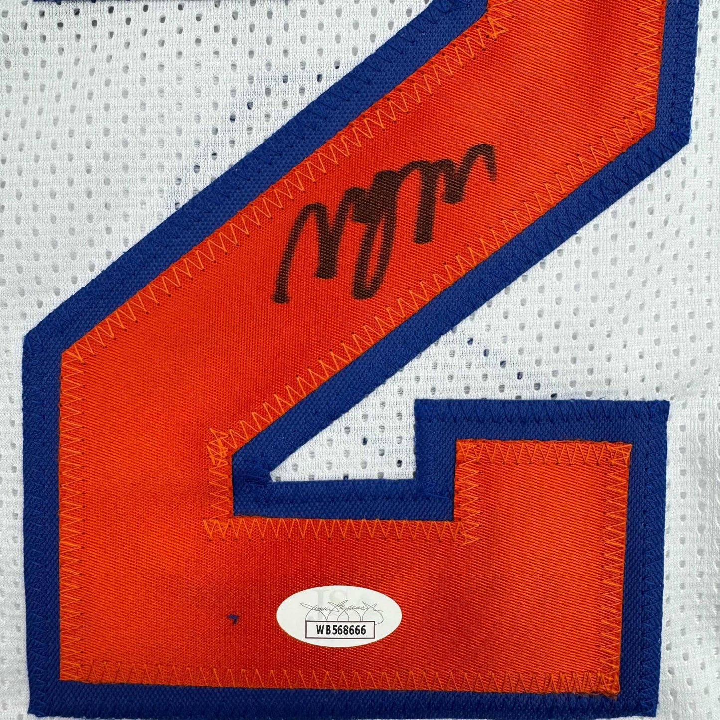 Autographed/Signed Miles Deuce McBride New York White Basketball Jersey JSA COA