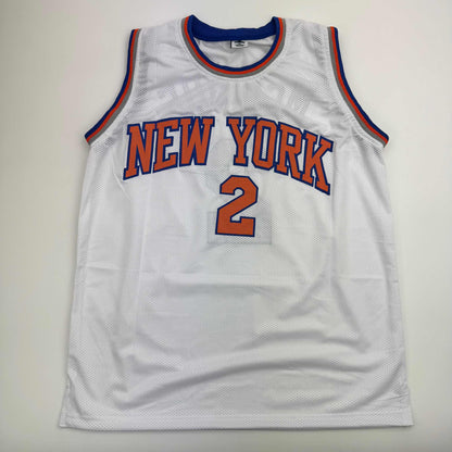 Autographed/Signed Miles Deuce McBride New York White Basketball Jersey JSA COA