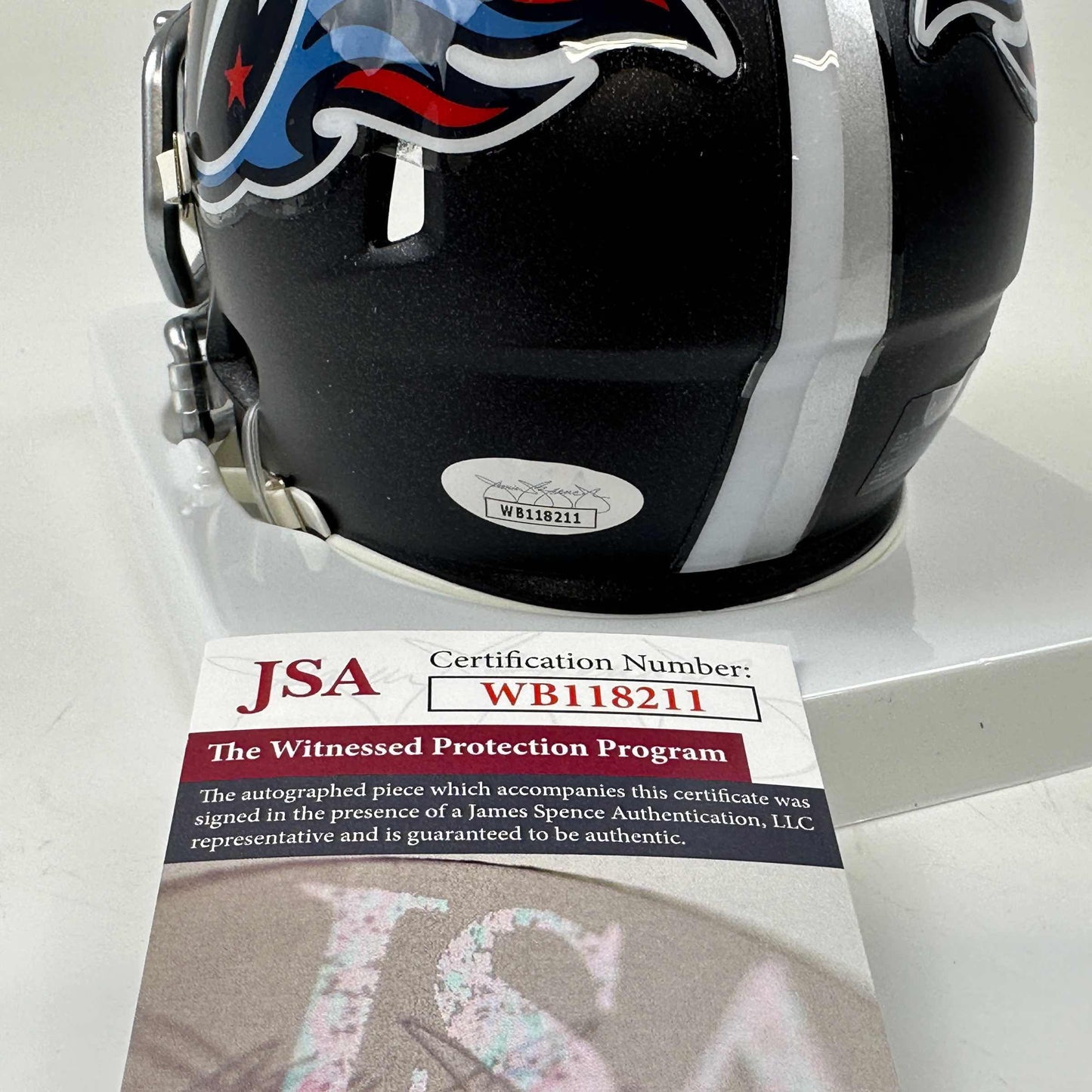 Autographed/Signed Jeffery Simmons Tennessee Titans Mini Football Helmet JSA COA