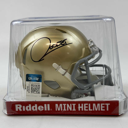 Autographed/Signed Raghib Rocket Ismail Notre Dame Fighting Irish Football Mini Helmet Beckett BAS COA