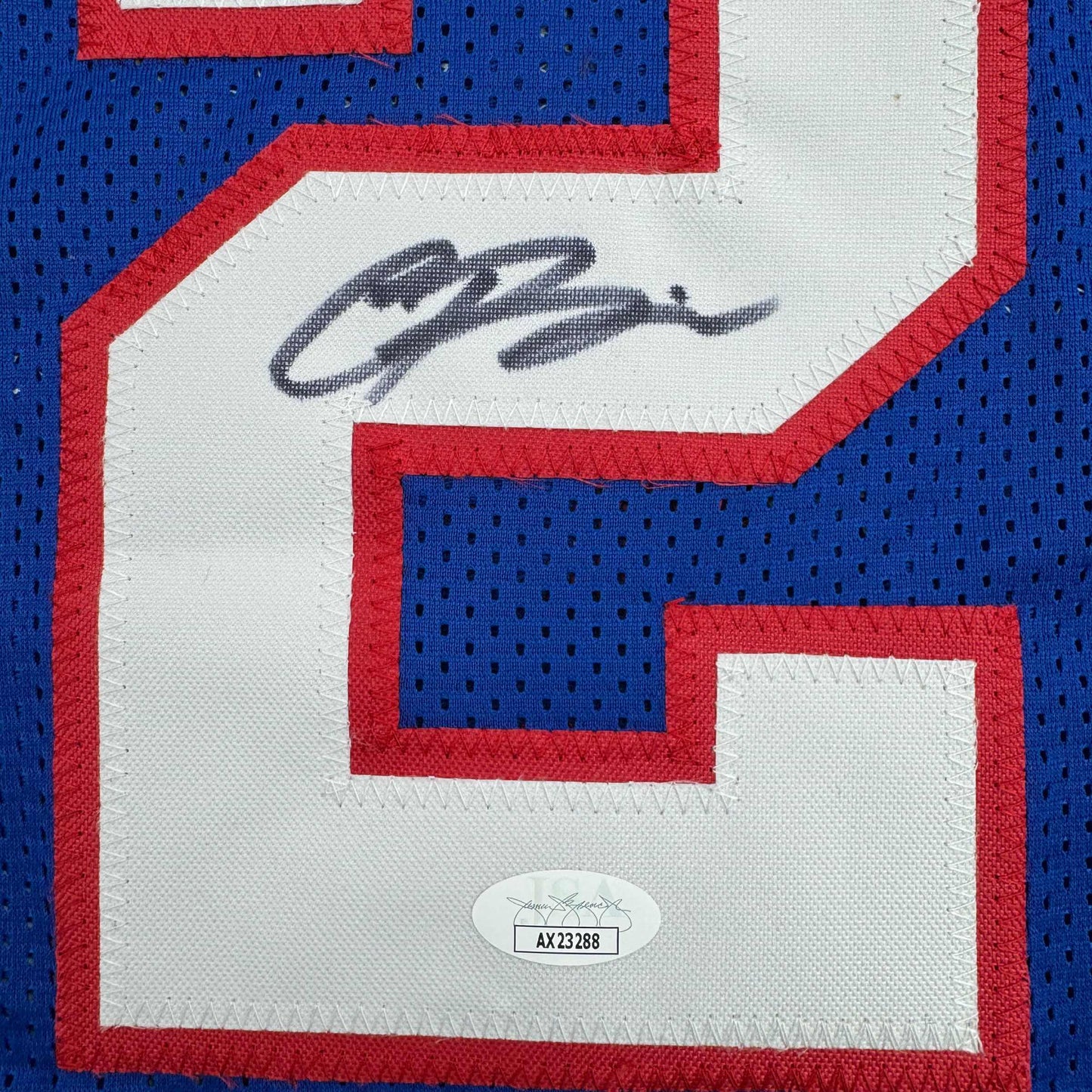 Autographed/Signed Christian Braun Kansas Blue College Basketball Jersey JSA COA