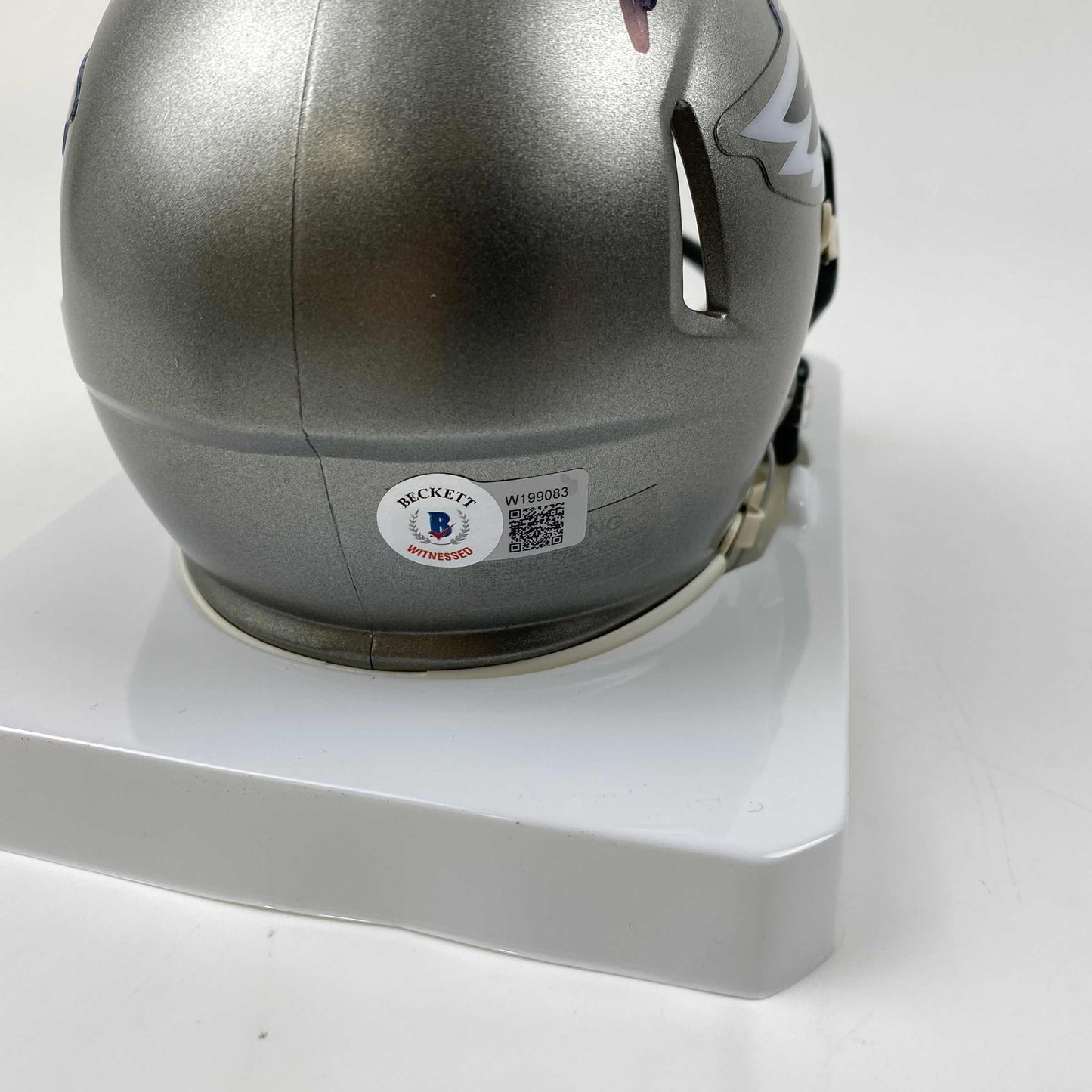 Autographed/Signed Brandon Graham Philadelphia Eagles Flash Mini Football Helmet Beckett BAS COA