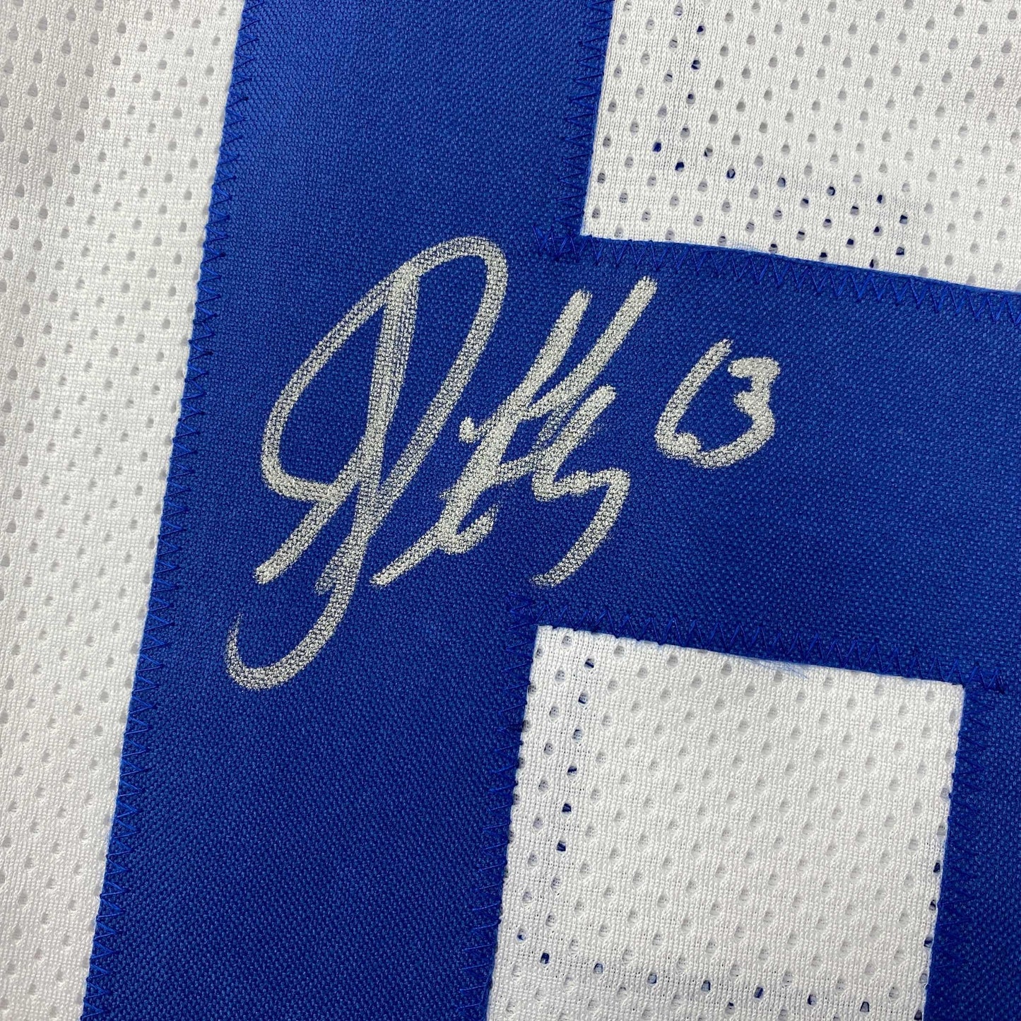 Autographed/Signed Jeff Saturday Indianapolis White Football Jersey JSA COA