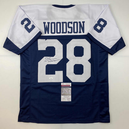 Autographed/Signed Darren Woodson Dallas Thanksgiving Day Football Jersey JSA COA