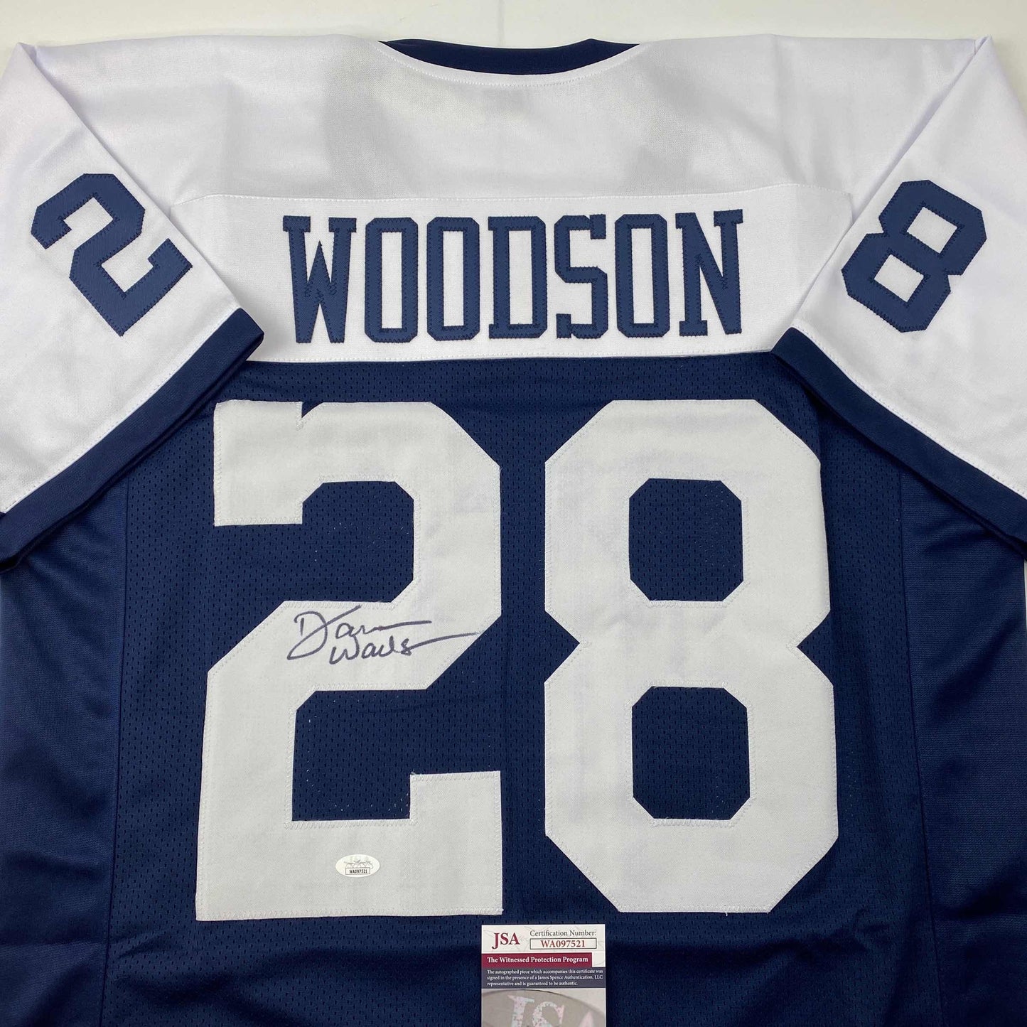 Autographed/Signed Darren Woodson Dallas Thanksgiving Day Football Jersey JSA COA