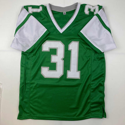 Autographed/Signed Wilbert Montgomery Philadelphia Green Football Jersey JSA COA