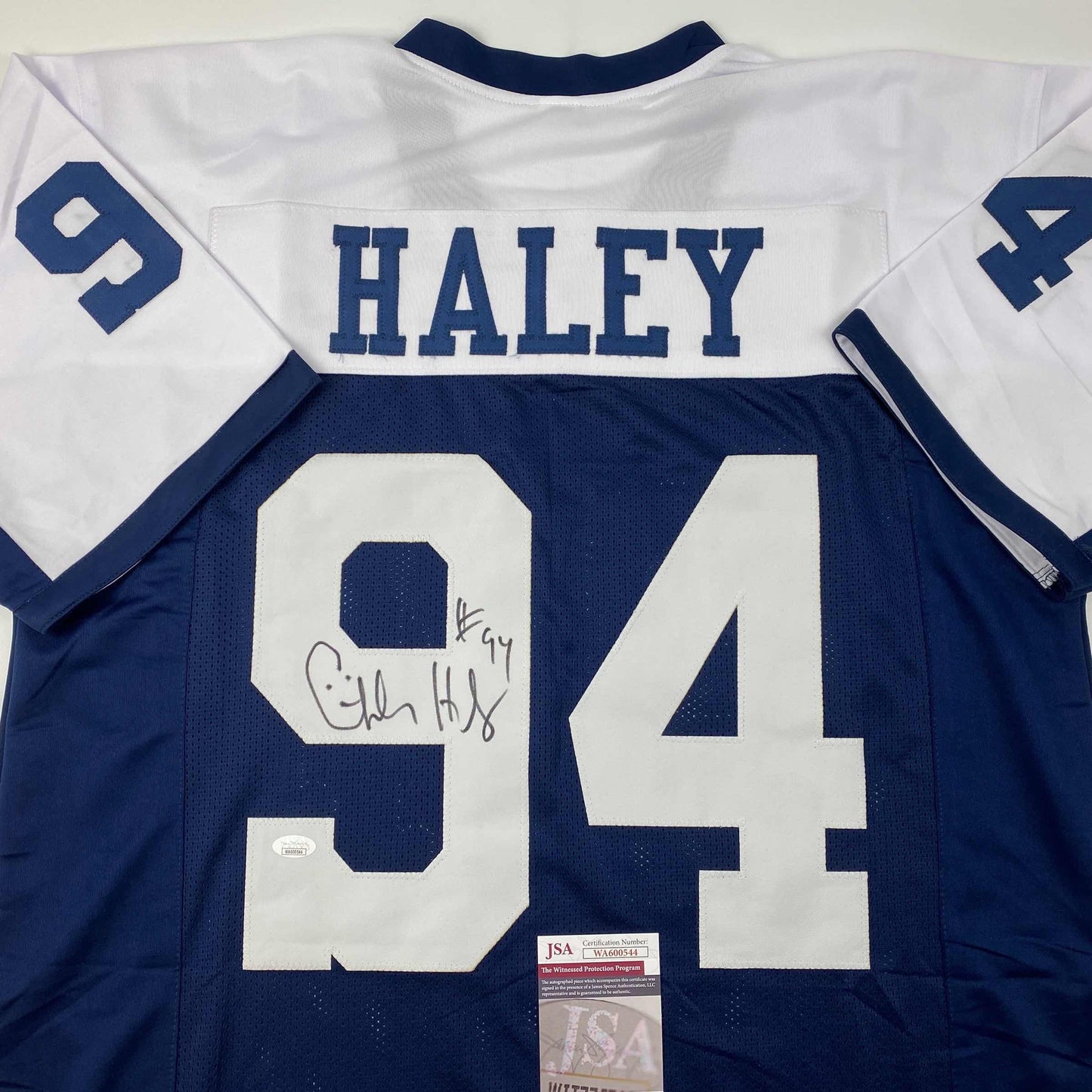Autographed/Signed Charles Haley Dallas Thanksgiving Day Football Jersey JSA COA