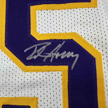 Autographed/Signed Robert Horry Los Angeles LA White Basketball Jersey Beckett BAS COA