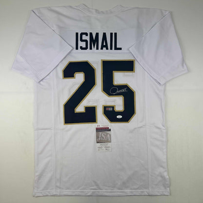 Autographed/Signed Raghib Ismail Rocket Notre Dame White College Football Jersey JSA COA