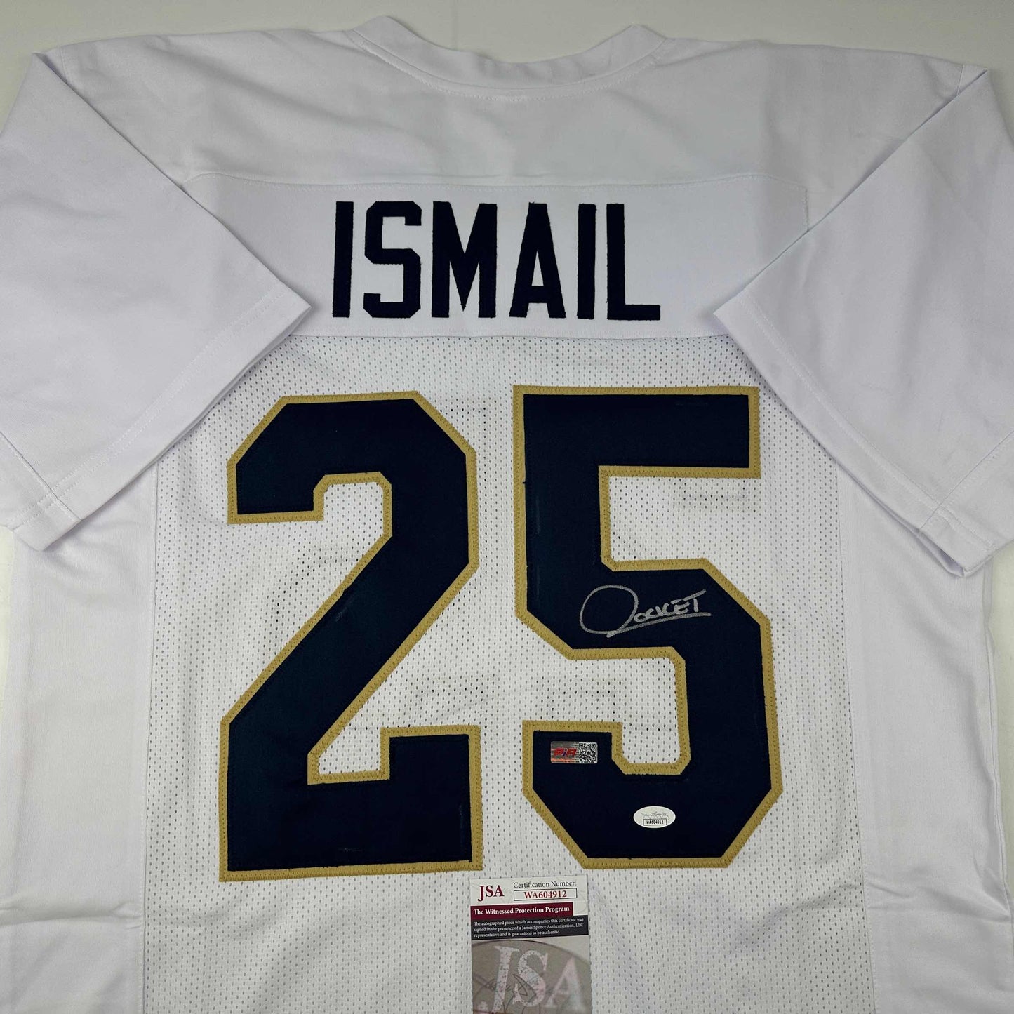 Autographed/Signed Raghib Ismail Rocket Notre Dame White College Football Jersey JSA COA
