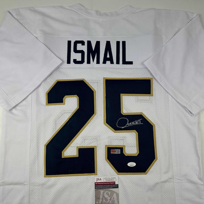 Autographed/Signed Raghib Ismail Rocket Notre Dame White College Football Jersey JSA COA