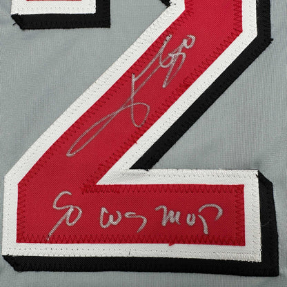 Autographed/Signed Jose Rijo 90 WS MVP Cincinnati Grey Baseball Jersey Beckett BAS COA