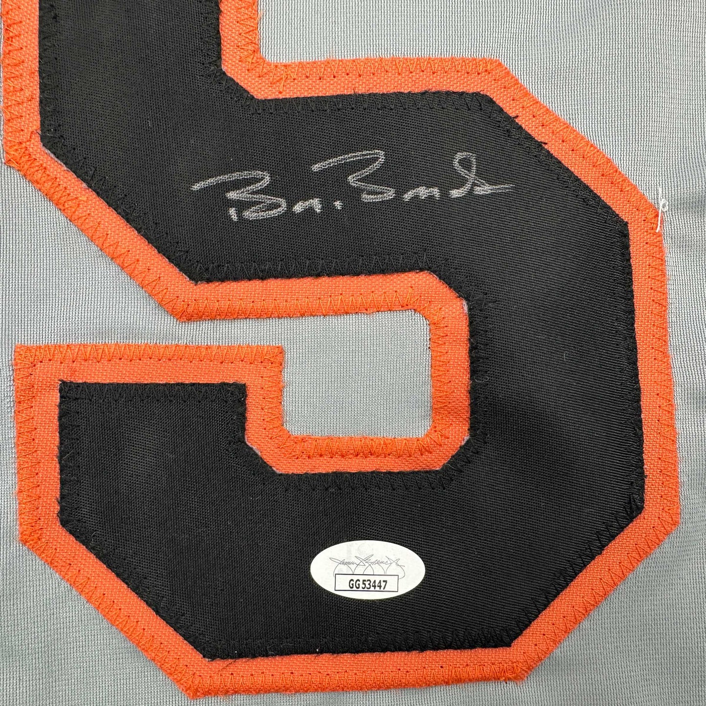 Autographed/Signed Barry Bonds San Francisco Grey Baseball Jersey JSA COA