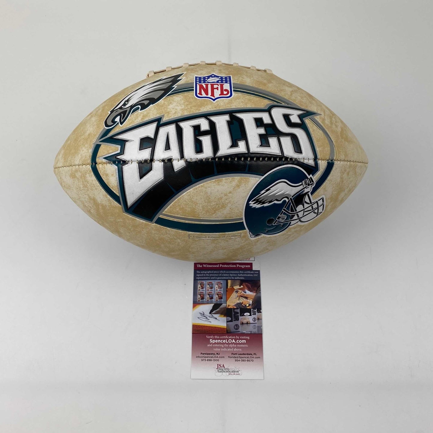 Autographed/Signed Terrell Owens Philadelphia Eagles Full Size F/S Logo Football JSA COA