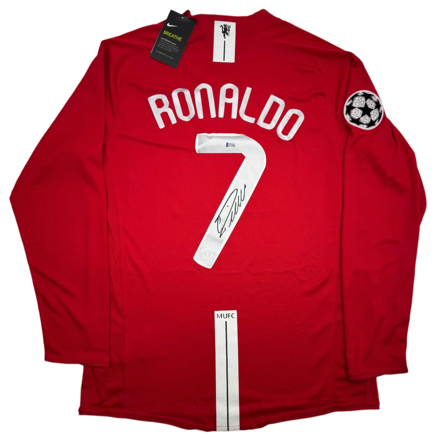 Autographed/Signed Cristiano Ronaldo Manchester United Red Soccer Jersey Beckett BAS COA
