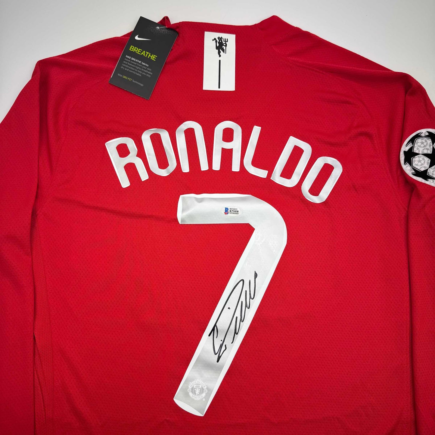 Autographed/Signed Cristiano Ronaldo Manchester United Red Soccer Jersey Beckett BAS COA