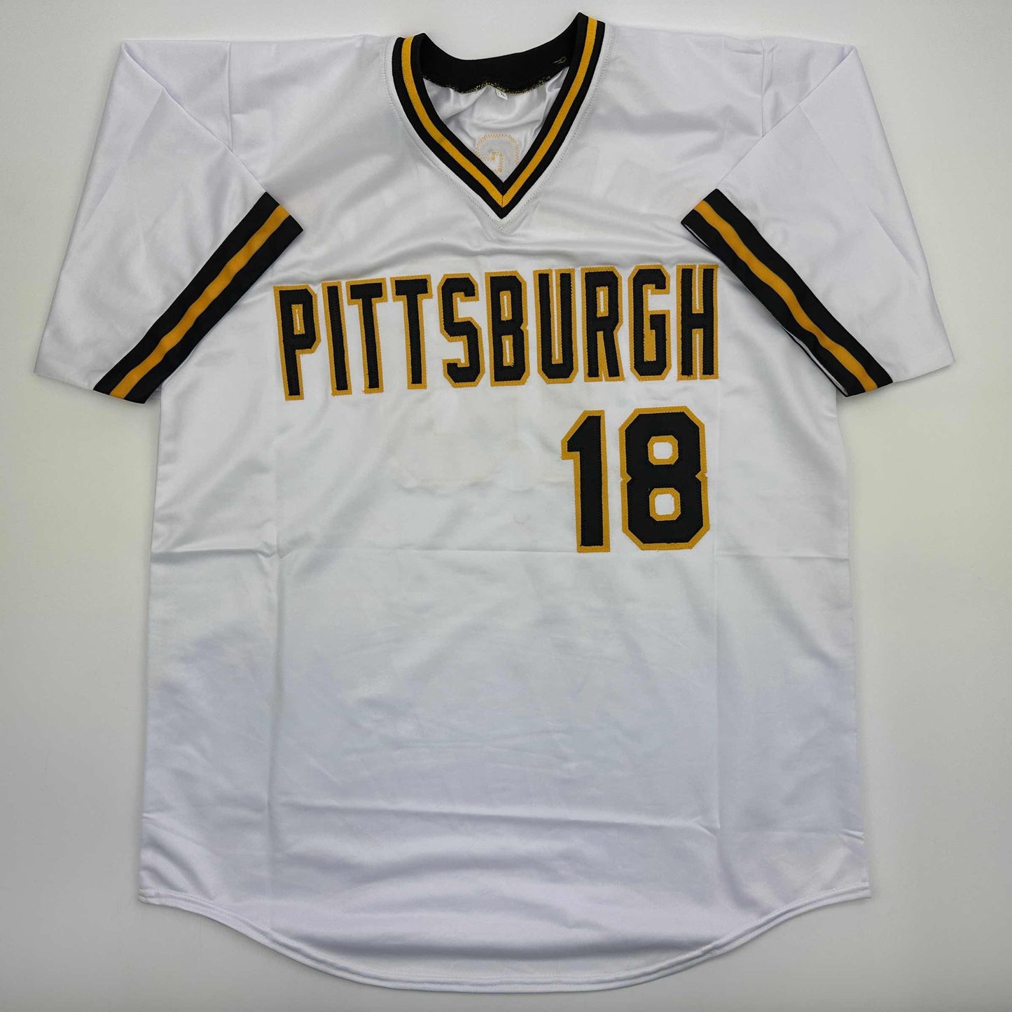 Autographed/Signed Andy Van Slyke Pittsburgh White Baseball Jersey Beckett BAS COA