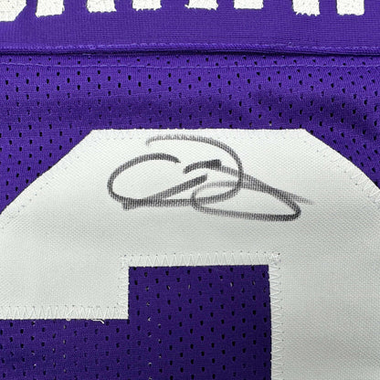 Autographed/Signed Odell Beckham Jr. LSU Purple College Football Jersey Beckett BAS COA