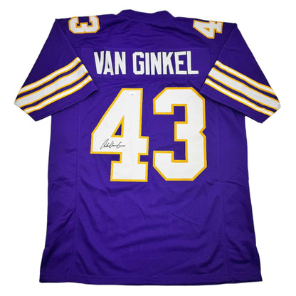 Autographed/Signed Andrew Van Ginkel Minnesota Purple Football Jersey JSA COA #2