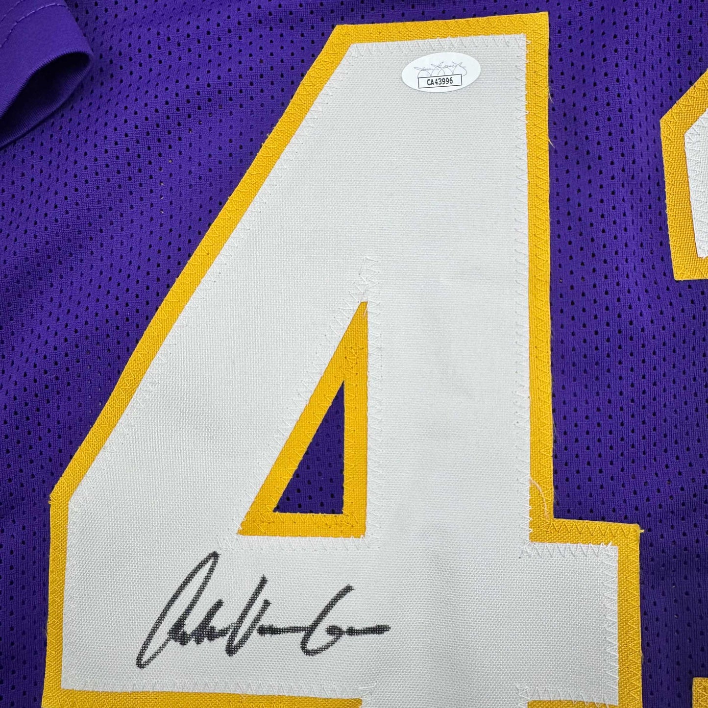 Autographed/Signed Andrew Van Ginkel Minnesota Purple Football Jersey JSA COA #2