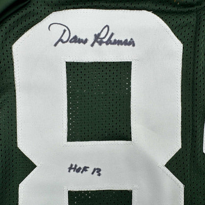 Autographed/Signed Dave Robinson HOF 13  Green Bay Green Football Jersey Beckett BAS COA