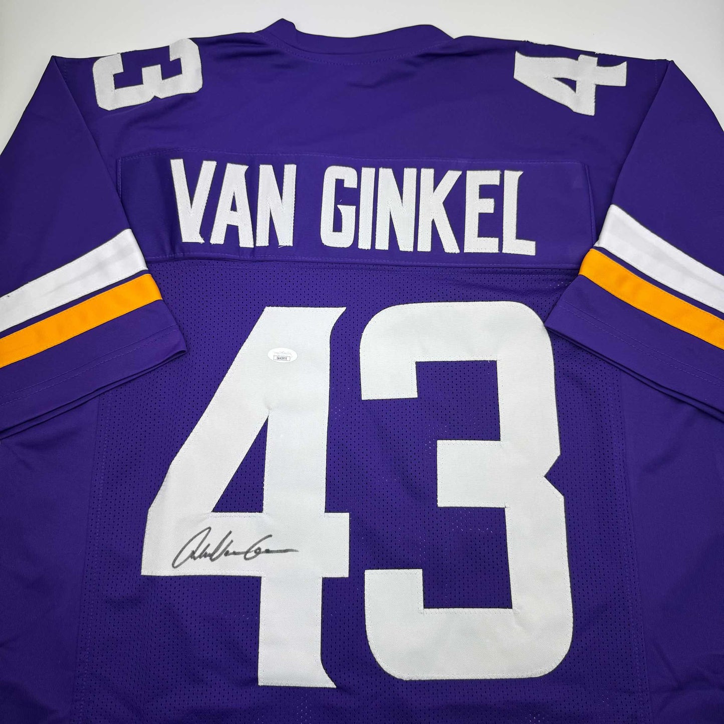 Autographed/Signed Andrew Van Ginkel Minnesota Purple Football Jersey JSA COA