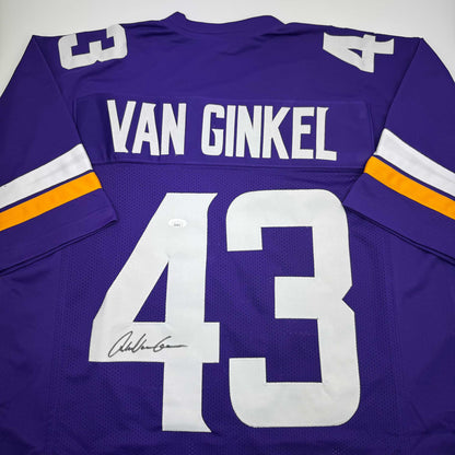 Autographed/Signed Andrew Van Ginkel Minnesota Purple Football Jersey JSA COA