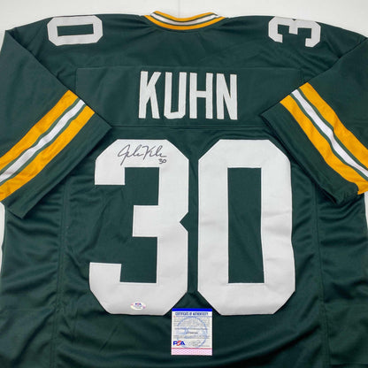 Autographed/Signed John Kuhn Green Bay Green Football Jersey PSA/DNA COA