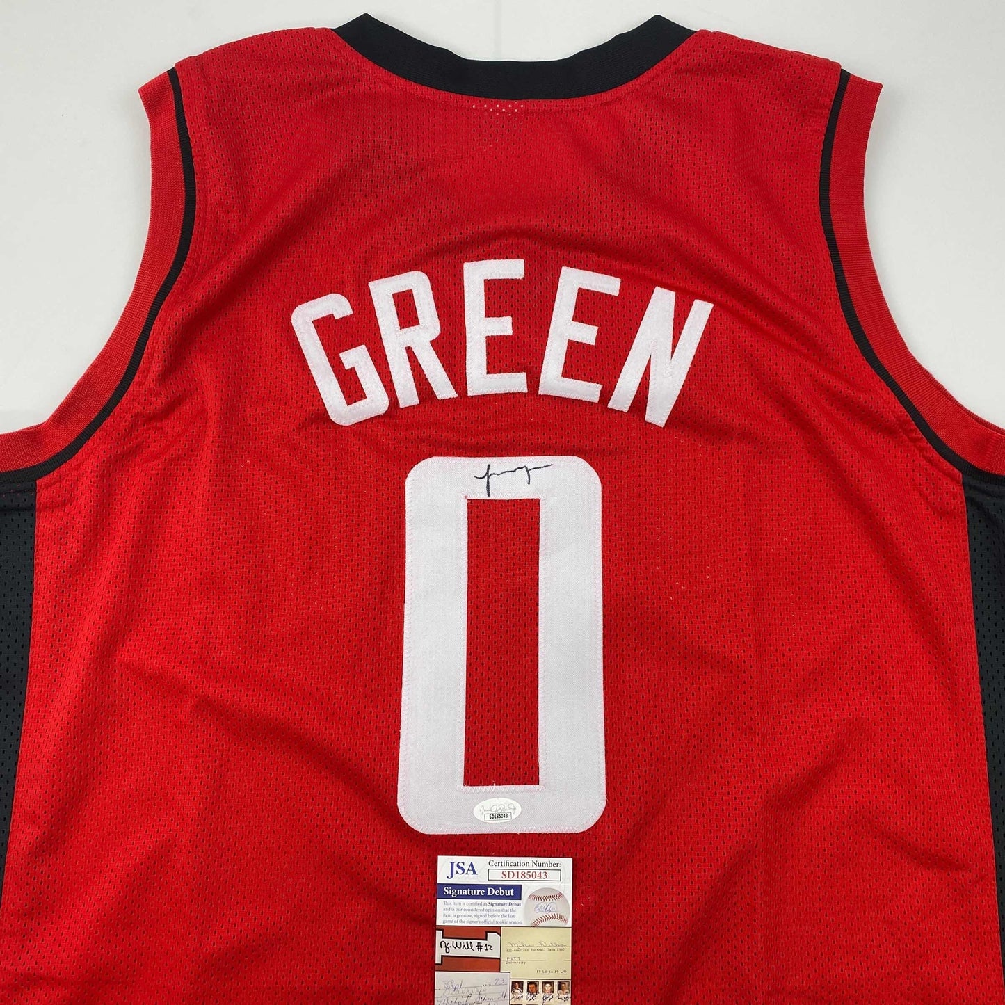 Autographed/Signed Jalen Green Houston Red Basketball Jersey JSA COA
