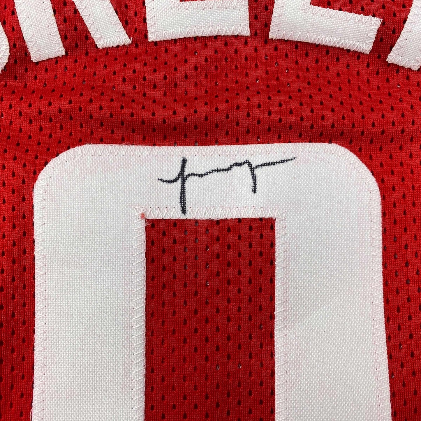 Autographed/Signed Jalen Green Houston Red Basketball Jersey JSA COA