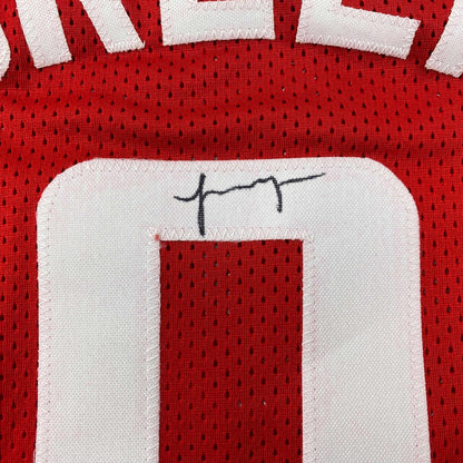 Autographed/Signed Jalen Green Houston Red Basketball Jersey JSA COA