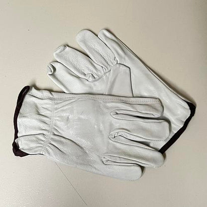 12 Pair Pack, Cow Hide Grain Leather Drivers, Work Safety Gloves, Size (Large)