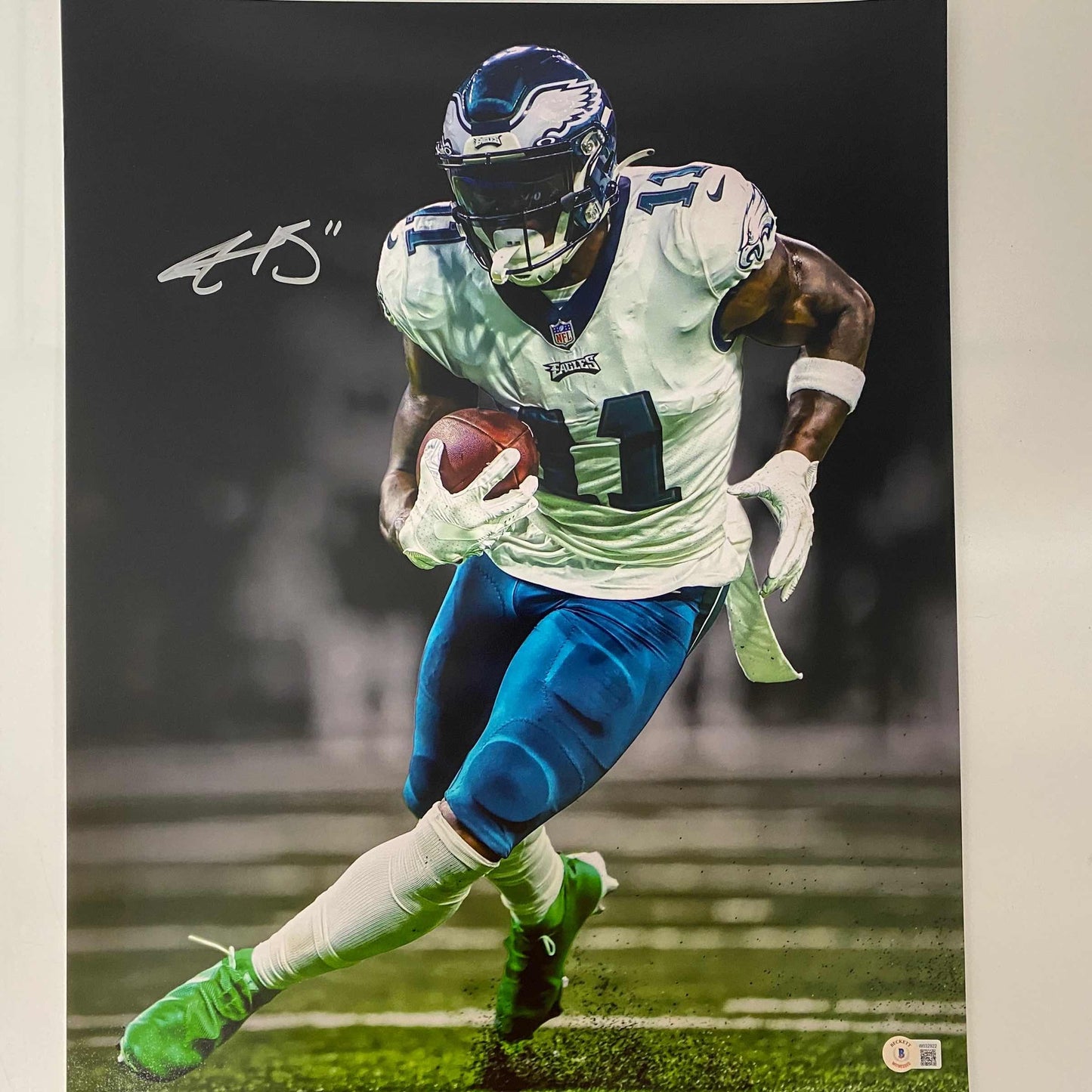 Autographed/Signed A.J. AJ Brown Philadelphia Eagles 16x20 Football Photo Beckett BAS COA
