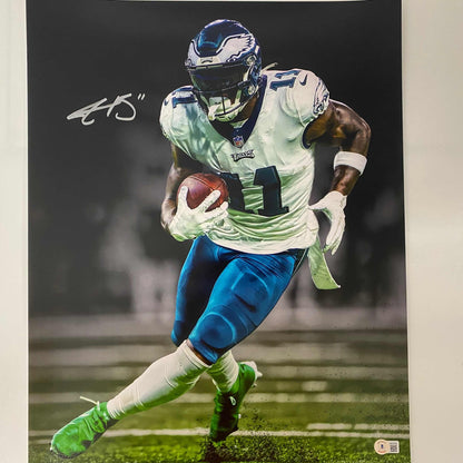 Autographed/Signed A.J. AJ Brown Philadelphia Eagles 16x20 Football Photo Beckett BAS COA