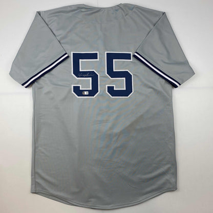 Autographed/Signed Hideki Matsui New York Grey Baseball Jersey Beckett BAS COA