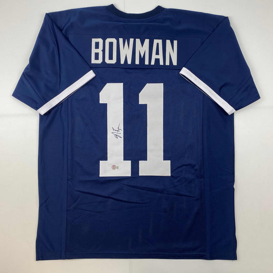 Autographed/Signed NaVorro Bowman Penn State Blue College Football Jersey Beckett BAS COA