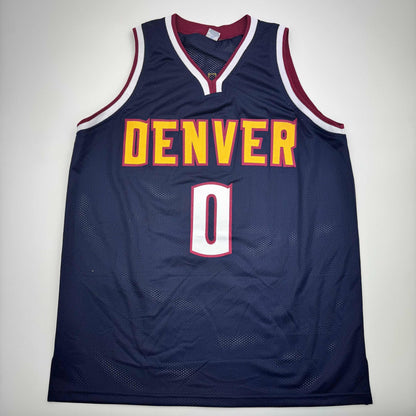 Autographed/Signed Christian Braun Denver Blue Basketball Jersey JSA COA