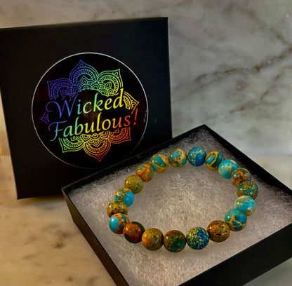 Imperial Jasper Gemstone Bracelet – 8mm or 10mm Beads | Strength, Balance & Inner Peace