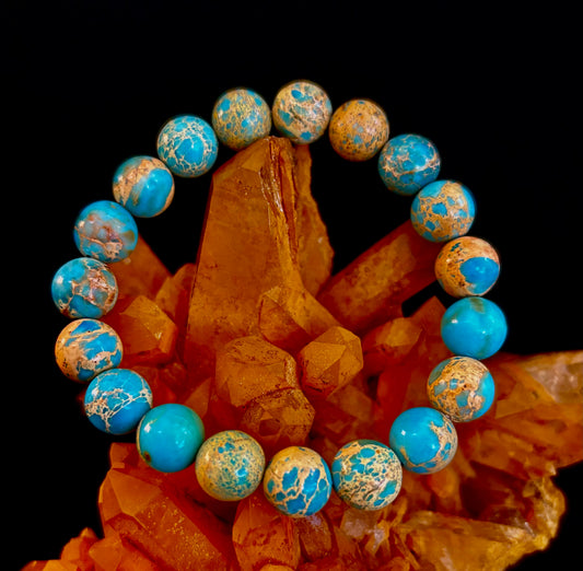 Imperial Jasper Gemstone Bracelet – 8mm or 10mm Beads | Strength, Balance & Inner Peace