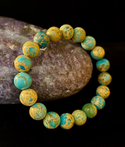Imperial Jasper Gemstone Bracelet – 8mm or 10mm Beads | Strength, Balance & Inner Peace