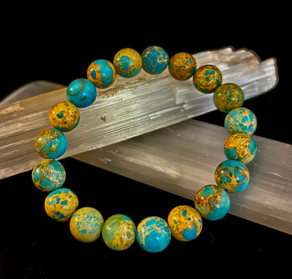Imperial Jasper Gemstone Bracelet – 8mm or 10mm Beads | Strength, Balance & Inner Peace